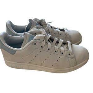 ADIDAS | Stan Smith White Sneakers with Light Blue Details size 5.5